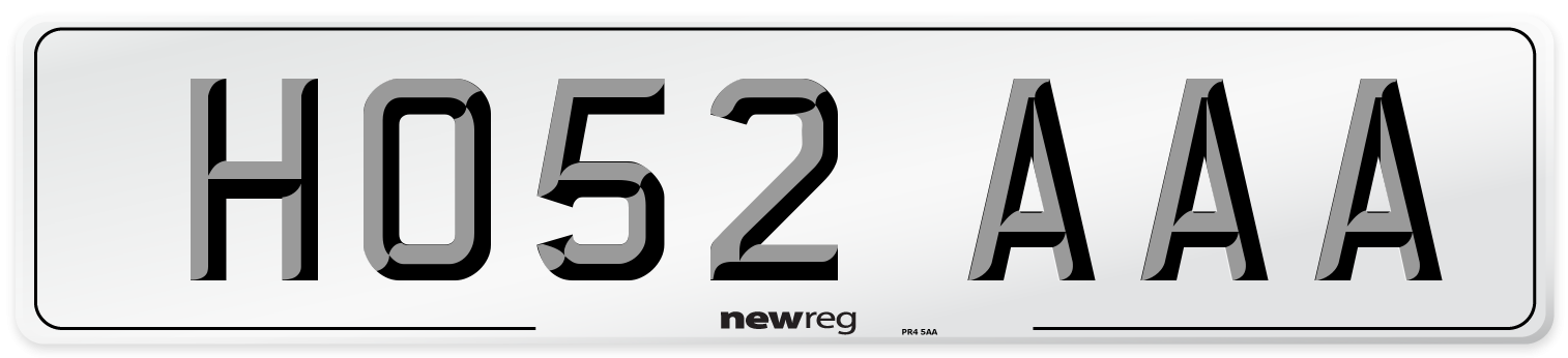 HO52 AAA Number Plate from New Reg